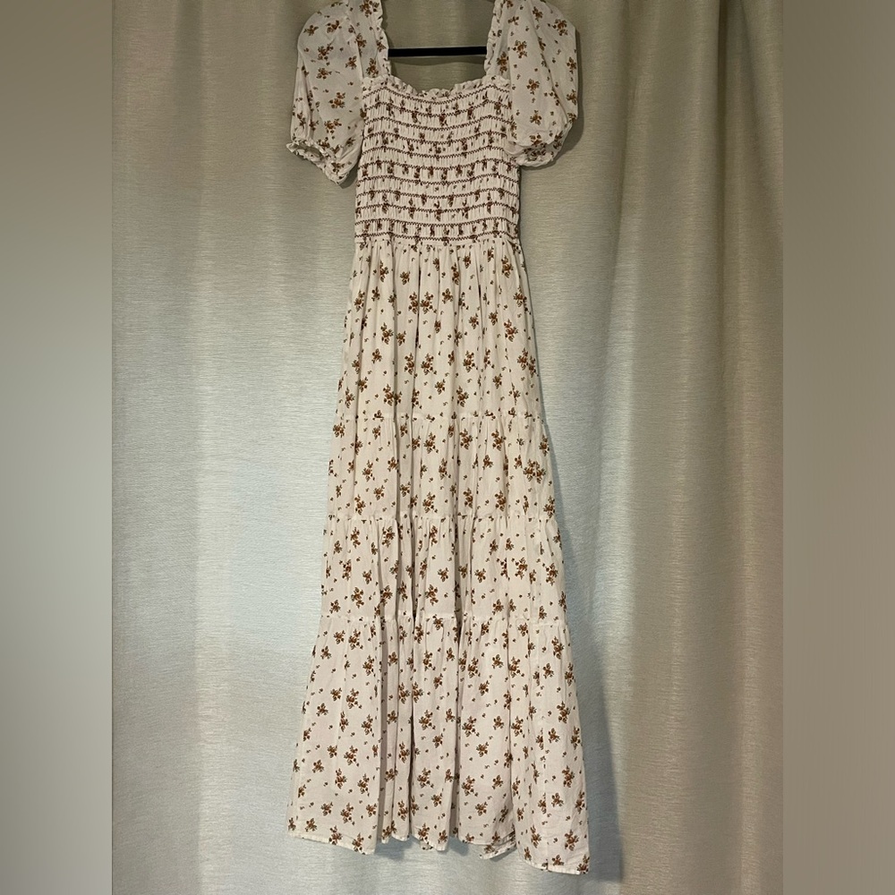 Floral Puff Sleeve Maxi Dress